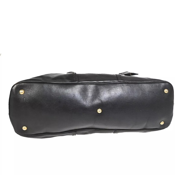 Yves Saint Laurent Dark Brown Leather Bag with Gold Accents - Picture 6 of 14